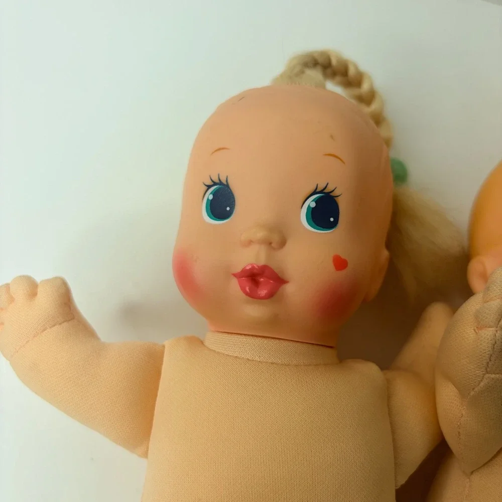 Vtg Mattel Magic Nursery Dolls 90s Retro Babies Soft Body Blonde Hair No Clothes